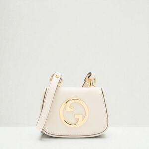 NWT Authentic Gucci White Leather Mini Crossbody Wallet Blondie Bag